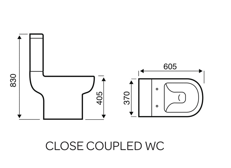 Studio C/C Toilet, Cistern & Seat