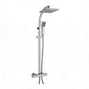 Chrome bar shower with overhead drencher and sliding handset