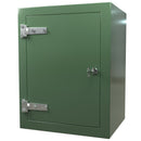 Green GRP electrical and equipment housing