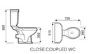 Astley C/C Toilet, Cistern & Seat