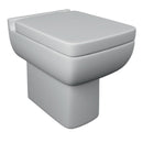 A gray toilet with a closed lid, designed for wall-hung installation.