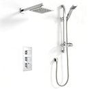 Triple Thermostatic Concealed Shower with Slide Rail Kit and Overhead Drencher - Pure Option 6